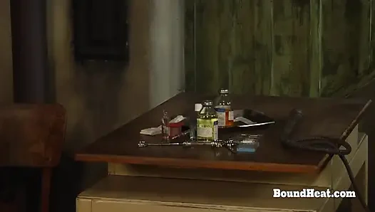 Blonde Lesbian Slave In Lingerie Undressed And Kissed By Madame