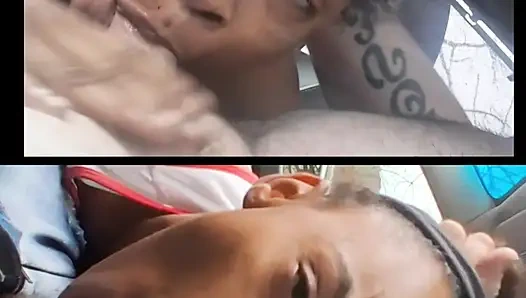 Double ebony blowjob