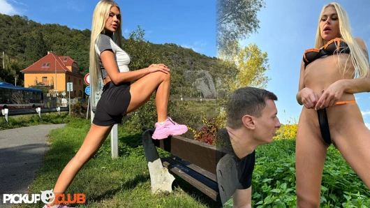 Pickup Club - длинноногая гибкая блондинка Злата Shine встречается с парнем Чарли Дин