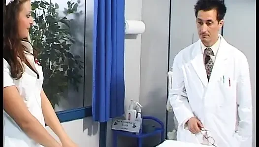 Pretty German nurse gets a facial after hot klinik sex