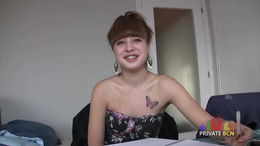 Homemade video with 18yo babe with hairy pussy