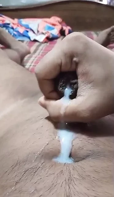 Huge cum lod Desi guy jerk after one month Indian boy cum