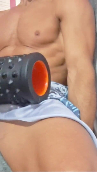 Humping My Thick Cock on Massage Roller - Deep Strokes & Big Cum | Clip 1