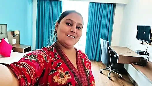 Indian couple intimate in hotel room
