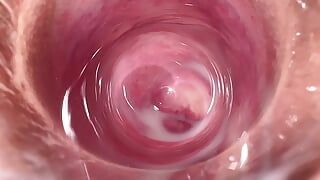 The hottest pussy spreading, Camera in Mia's creamy vagina