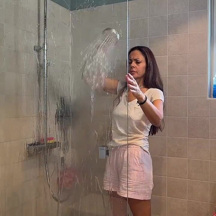 MILF Decides to Clean the Shower and an Accident Is About to Happen