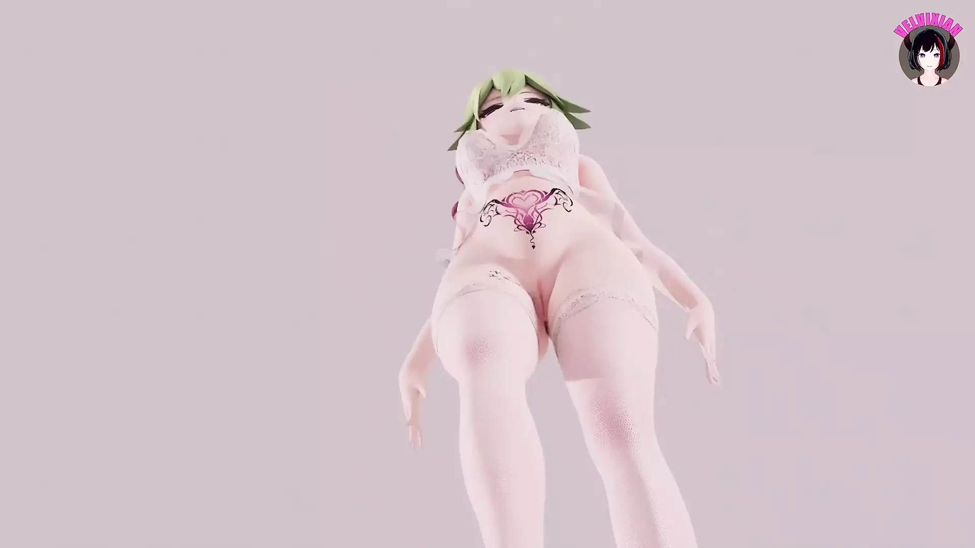 Kuki shinobu montok dengan lingerie putih - fokus pantat