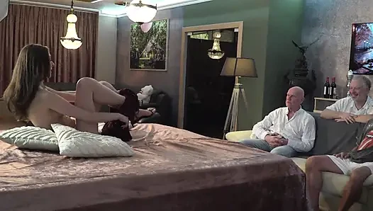Becky California Gangbang with 7 Oldmen Full Video Only At Oldje