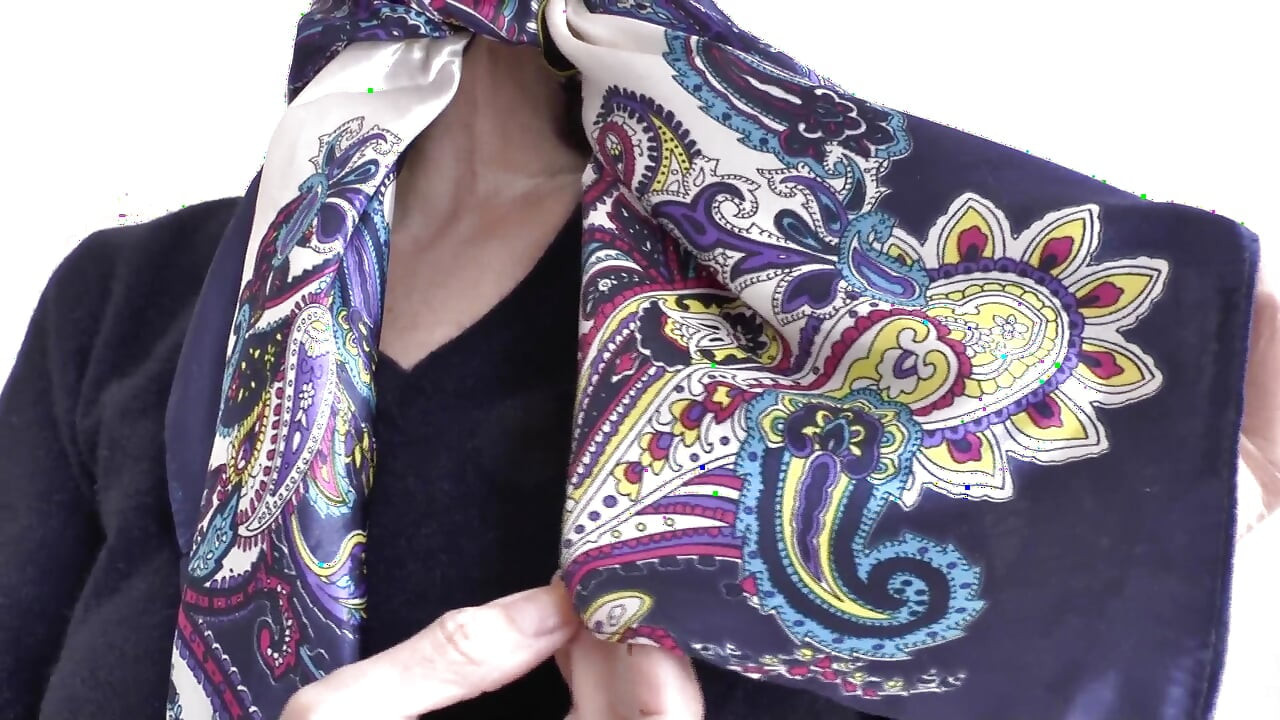 Satin Headscarf Fashion Show and Cumming on a Scarf, JOI, Lady Victoria Valente