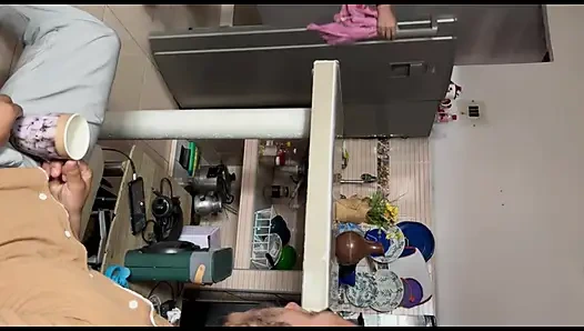 Colombian gets fucked by her stepson with big cock in the kitchen