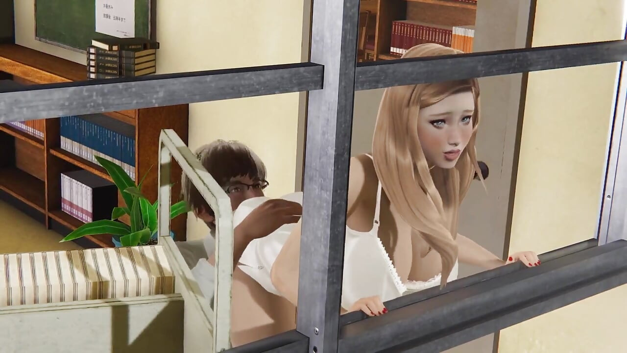 Licking Pussy of a Young Library Worker Before the Worktime Start