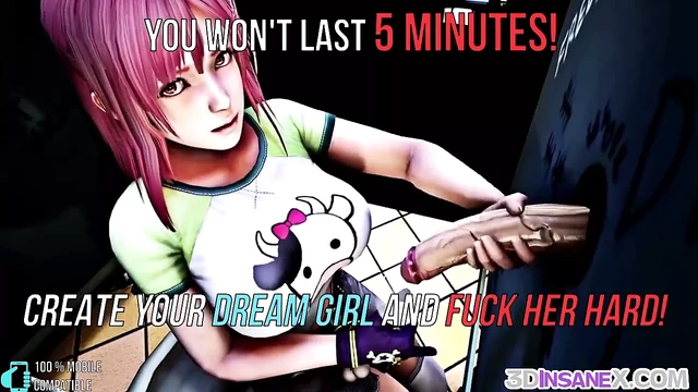 Redhead 3D babe fucked by alien