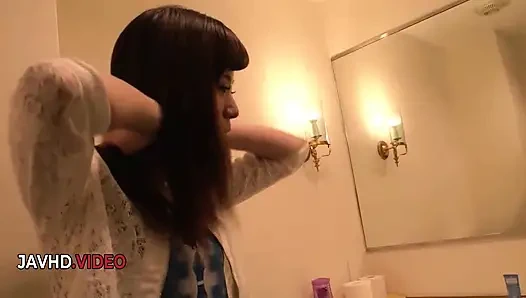 Amateur Asian steamy sex at home with Miri Kawada intense action .