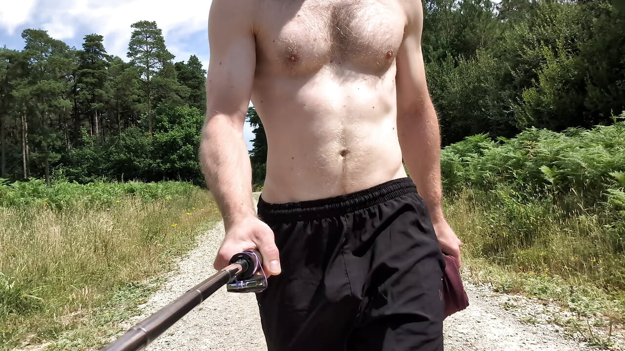 Naked forest walk on main path