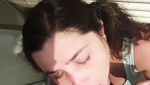 Stupid Stepdaughter Brushes Her Teeth with Cum, Stepdaddy Cheated Her