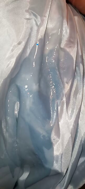 Fucking the lining of her blue puffercoat