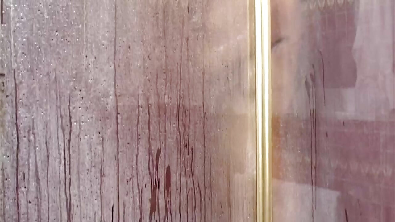 Bollard Grinding Slut Drools in Lesbian Shower Orgy