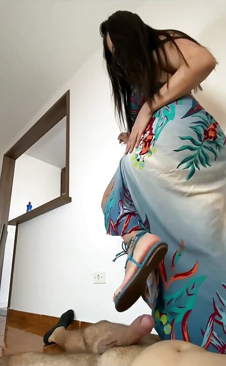 Cock Crush 7 - Goddess Kiffa in Sexy Blue Schutz Sandals 7
