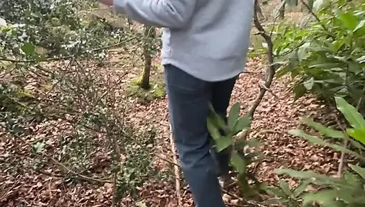 Real amateur Milf wife in the woods.