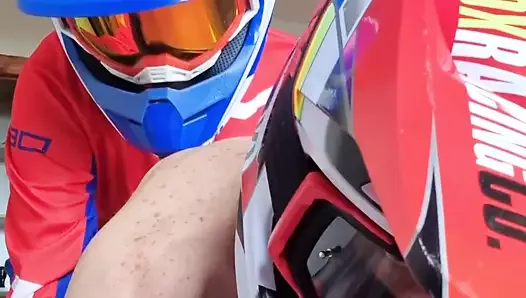 Guy in motocross outfit cum inside me