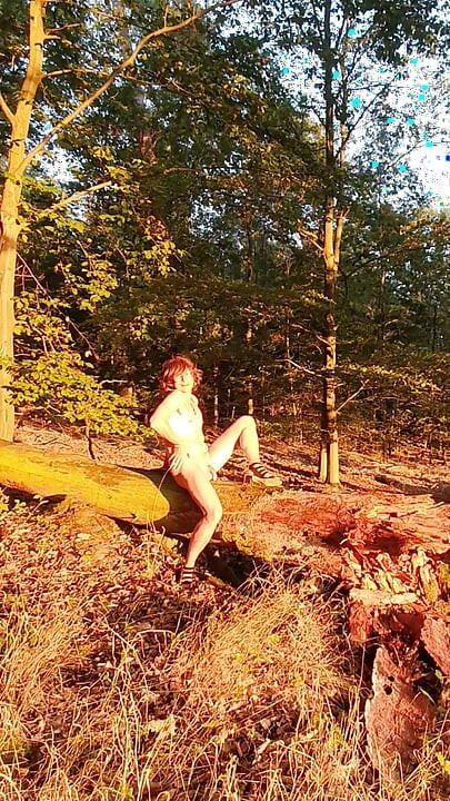 Naked in the evening sun