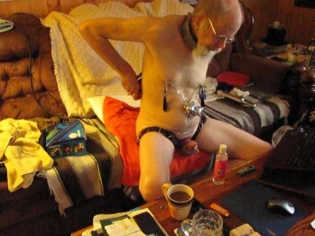 Masturbating  using oil,toys and bondage