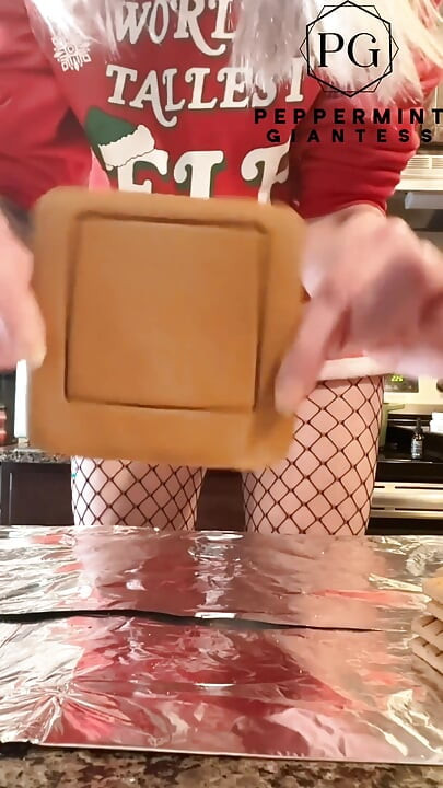 73 Giantess in 8-inch Heels Builds a Gingerbread Village