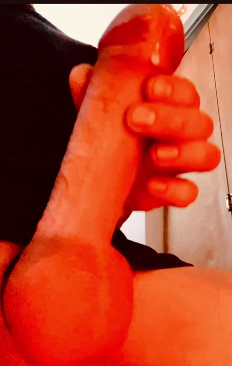 Jacking my hard cock till cum pours out