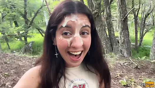 Horny Hitchhiker Wants to Suck and Fuck on a Camping Trip - Risky Sex and Cumwalk