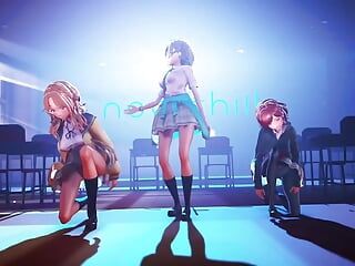 Shani - Sexy 3 Adolescentes Bailando + Desnudándose Gradualmente (HENTAI 3D)