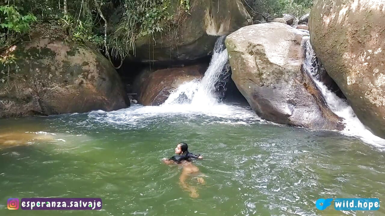 Wild Indian has hardcore sex in a paradise waterfall in the middle of nature