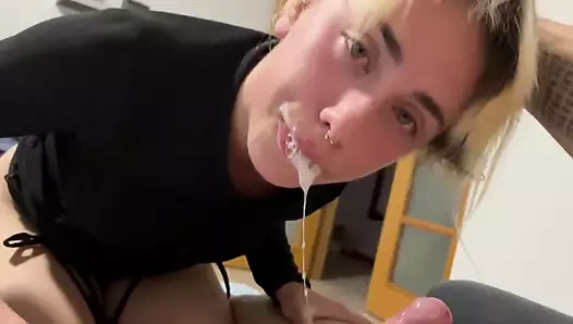 Very Sloppy Blonde Teen Blowjob Messy Night