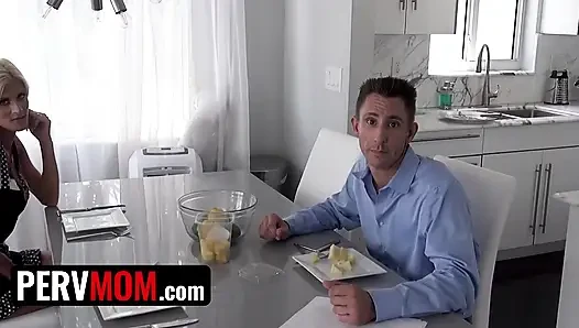 PervMom - skinny stepmom with big tits jumped on top of her stepsons throbbing cock