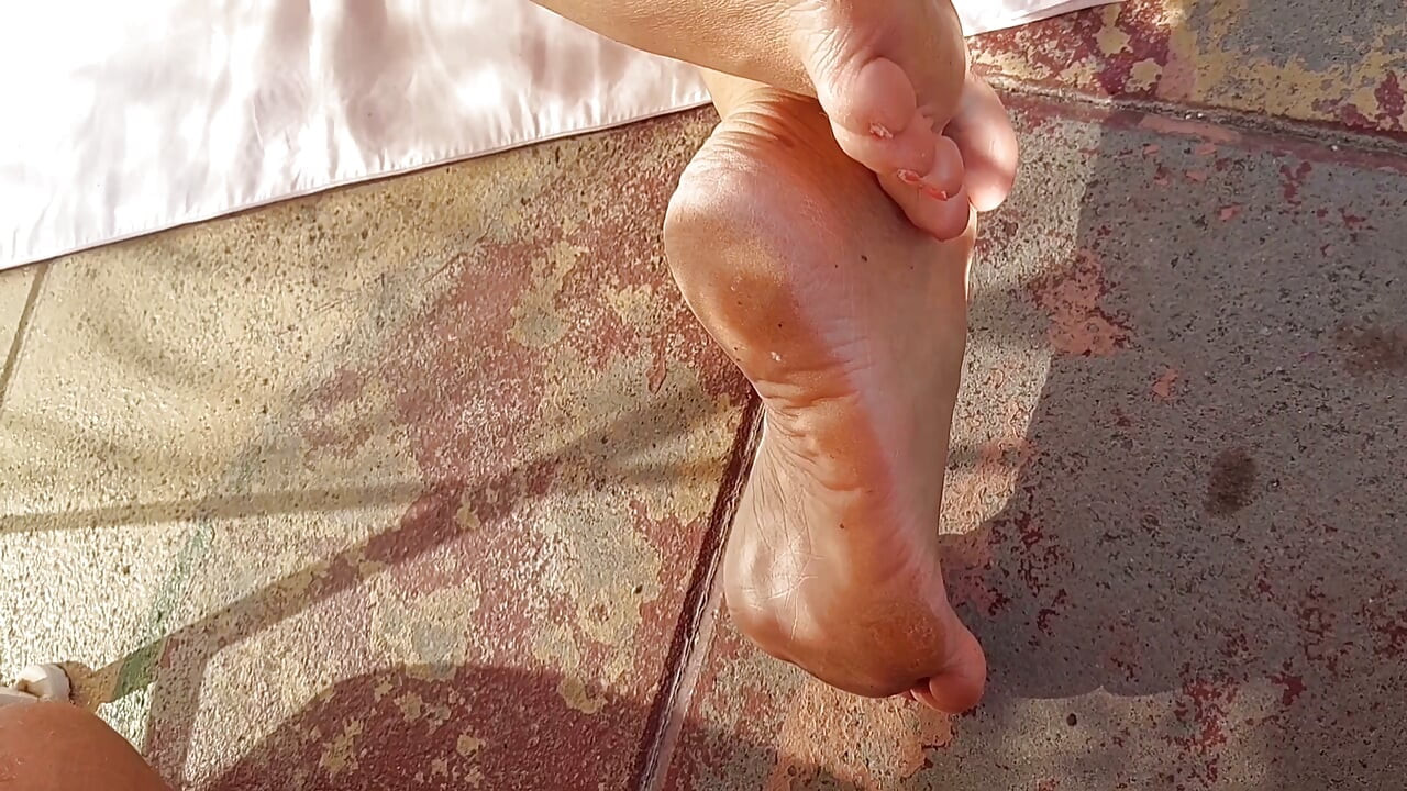 Sexy Blonde Wife Enjoys Foot Worship Naked Outdoors