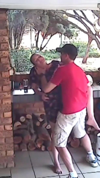 Powerful moment from "Spycam: CC TV self catering accomodation couple fucking on front porch of nature reserve"