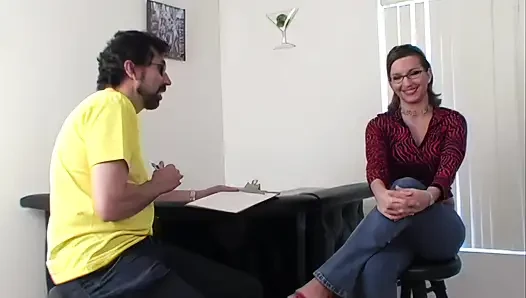 Винтажный минет и камшот на лицо горячей девушке Cynthia Penrill