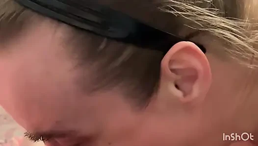 Mature sucks dick and gets her mouth overflowed with a lot of cum!
