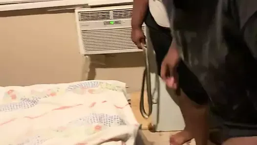 Black girl gets a belt spanking for not listening