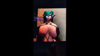 belle&#39;s night elf를 위한 17번의 사정 (wow cum tribute)