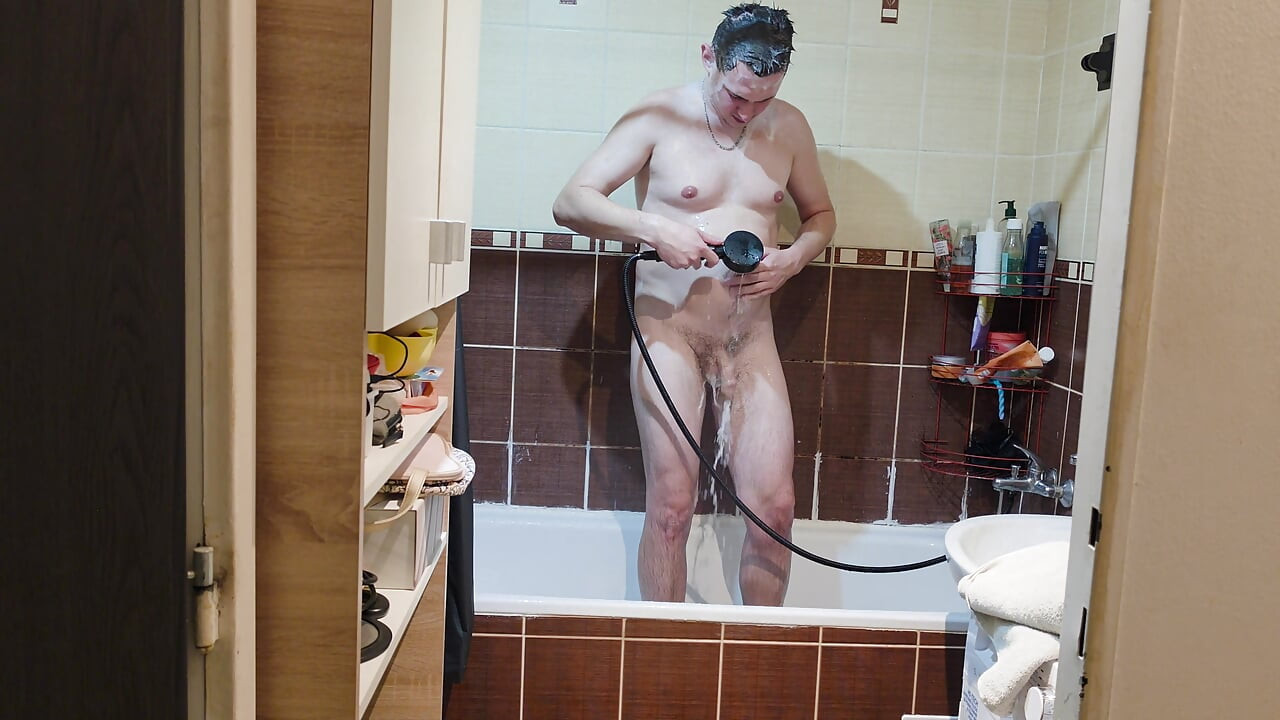 Cute Guy Takes a Quick Shower to Start His Day Fresh