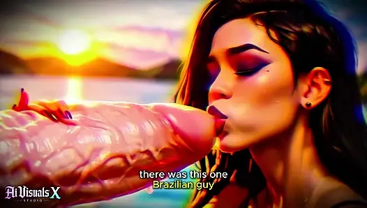 (4k) porno animasi ai 3d - baddie latina memuja kontol putih besar (asmr antar ras) - ai visuals x