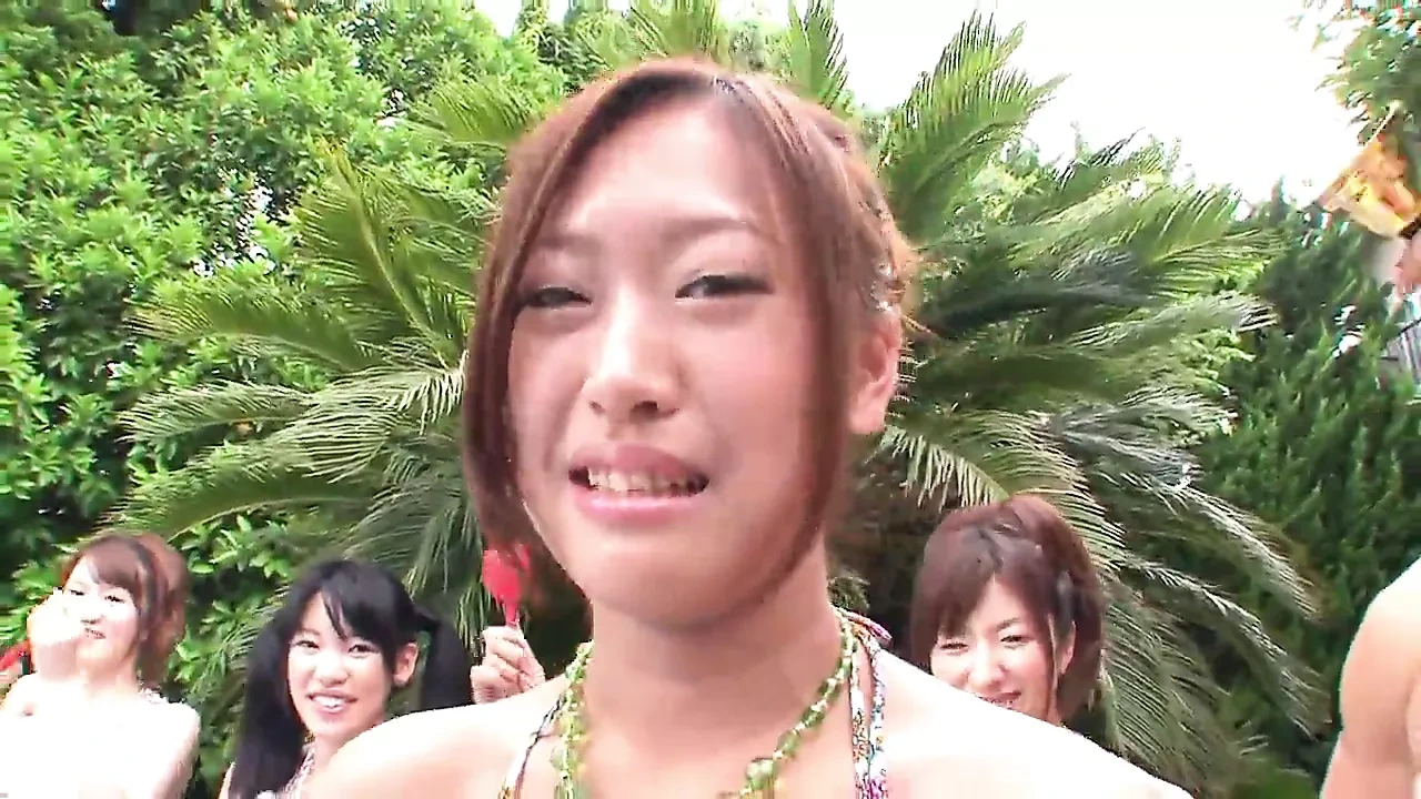 Crazy Japanese pool party with lots of naughty girls