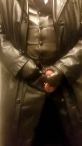 Leather suit cumming