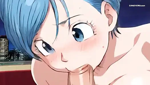 Bulmas perfekte lippen um seinen schwanz gewickelt - langsam, tief, leidenschaftlich - KI generiert