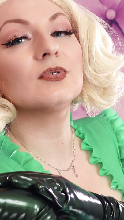 ASMR: my new dark green metallic opera long latex gloves - sexy rubber tease - Arya Grander | Clip 3
