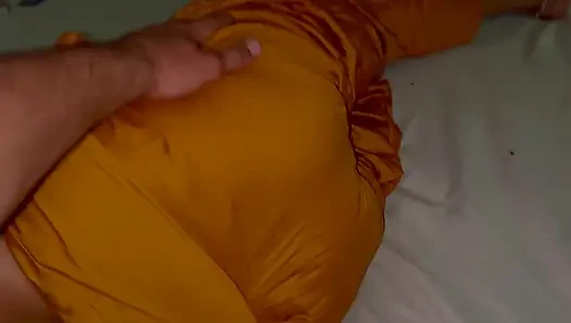 Indian MILF aunty tight pussy fucked by house worker in her bedroom