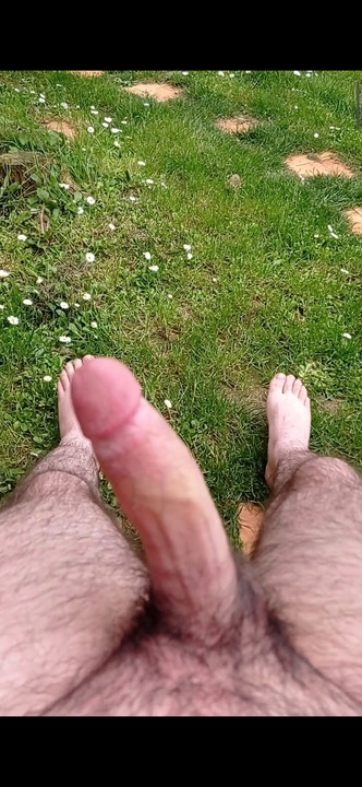 A young gay French guy gets caught after cumming in his garden