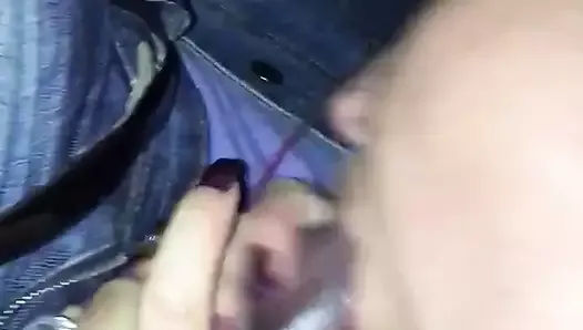 Blowjob stranger BBC in a car