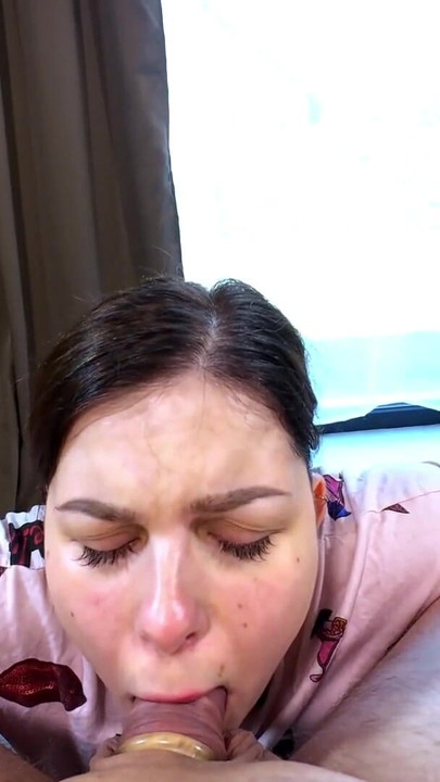 covering my hot young wife's face with hot cream after amazing blowjob | Clip 1