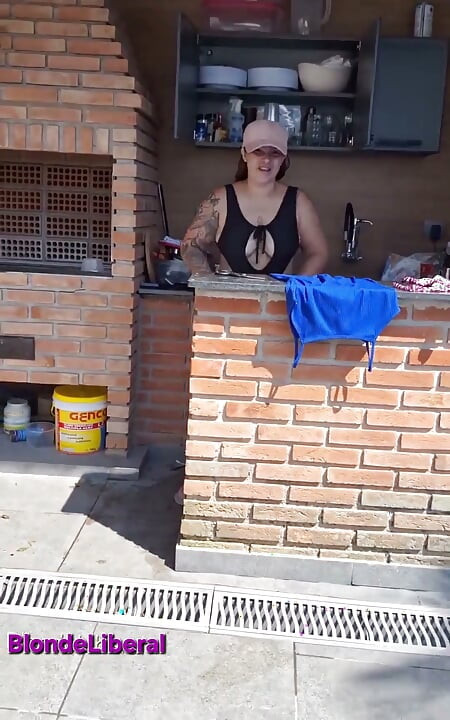 At My Friend's House, Tidying up the Pool Area, Chatting Dirty and Showing off